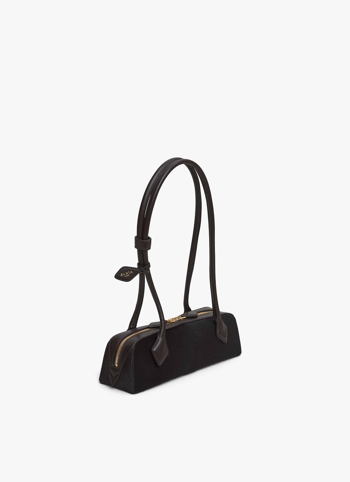 LE TECKEL SMALL BAG IN HAIRCALF ALAÏA CHOCOLATE LE TECKEL SMALL BAG IN HAIRCALF